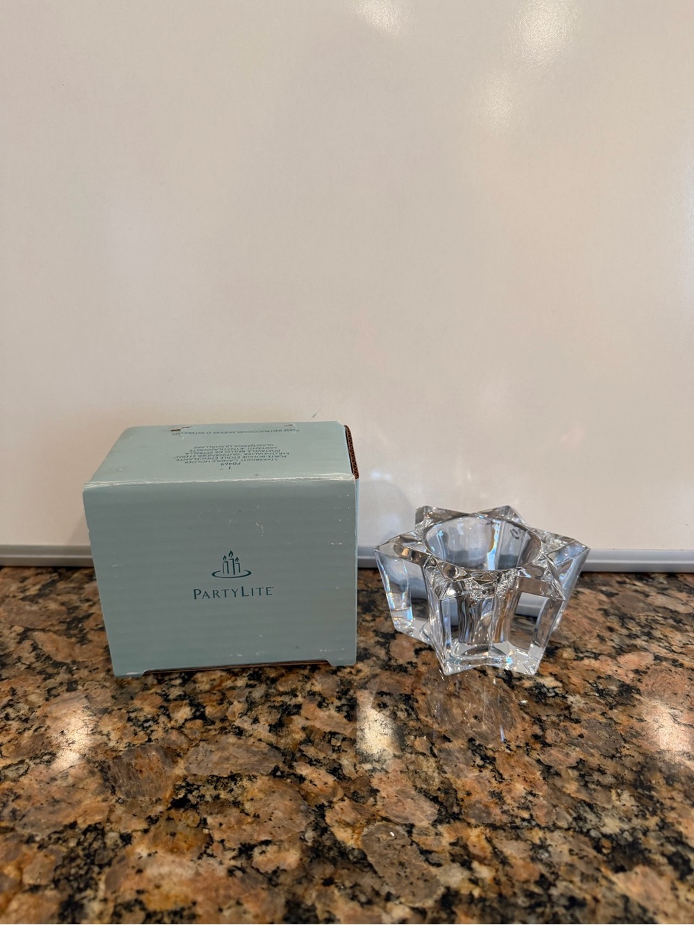 PartyLite Clear Star-Shaped Crystal Votive Holder